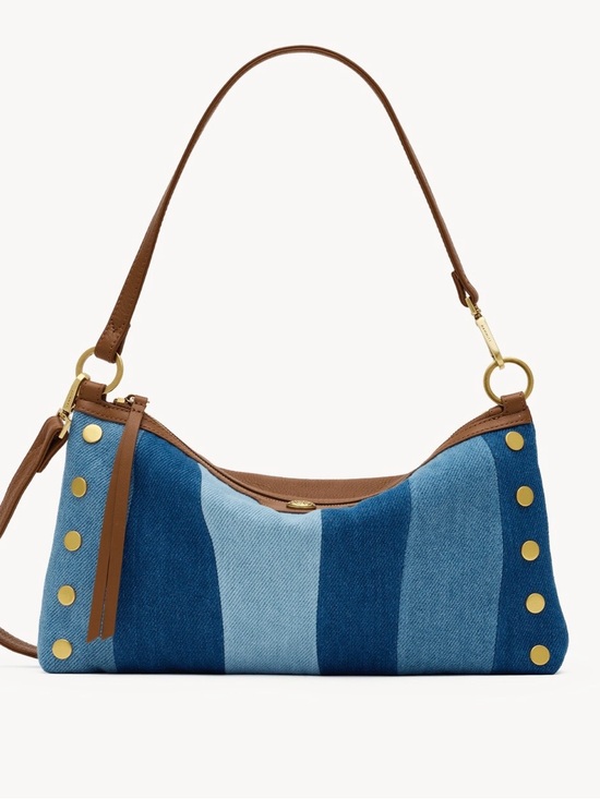 Hammitt Handbags - Hammitt  Silverlake  Denim Shoulder Bag with Brown Leather Trim
